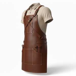 <b>Leather</b> Sleeveless Bib <b>Apron</b> with Multiple Pockets Classic Workwear for Cooking Crafting Baking - Product Image 2