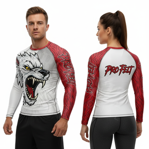 Haut de compression uni à manches longues pour entraînement MMA BJJ, design personnalisé, séchage rapide, idéal pour le fitness, faible MOQ - Product Image 3