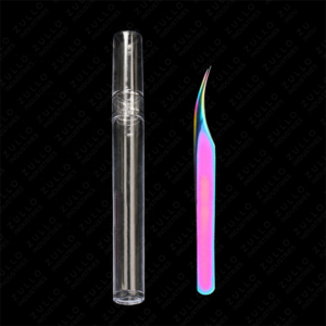 Classic Diamond Grip Eyelash Tweezers Blue & Gold Stainless Steel Pointed Tip Lash <b>Tool</b> Custom Logo & Size Wholesale - Product Image 4