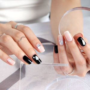 ShineB 3D Auto Nail Art Gel Nail Stickers Púrpura Negro Color Holograma Patrón geométrico Hecho en Corea-OEM/ODM - Product Image 6