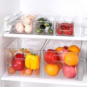8 Pack Clear Plastic <b>Storage</b> Bins Pantry Organizers for Freezer Fridge & <b>Kitchen</b> Cabinets <b>Storage</b> B & <b>Boxes</b> - Product Image 4