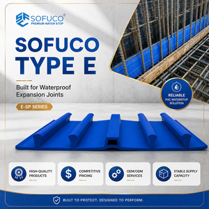 Flexible <b>PVC</b> Elastic <b>Strip</b> Sofuco EV Type ST with 4mm Customizable Thickness for Raft Bottom Construction Joint Protection - Product Image 1