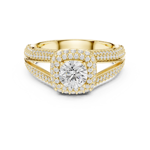 แหวนเพชรทรงกลมทองคำขาว 14K เพชรเพาะเลี้ยงในห้องปฏิบัติการสำหรับผู้หญิง |   เพชรที่เพิ่งเพาะเลี้ยง - Product Image 3