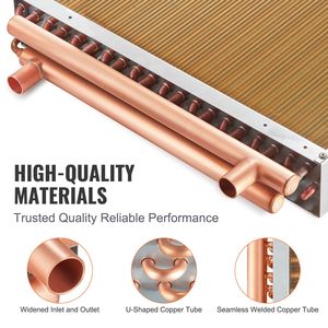 Nuovo Scambiatore di Calore a 3 File da 20x20 Pollici con Porte in Rame da 3/8 Pollici e 242 Alette in Alluminio per Stufe a Legna da Esterno - Componente Principale a Piastre - Product Image 2