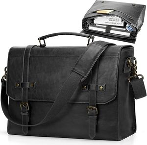 Genuine Leather Durable Portable Crossbody Laptop Briefcase Satchel <b>Bag</b> Men's Office Custom Logo 18-inch Large Capacity <b>Computer</b> - Product Image 1