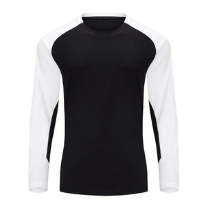 OEM Custom Mens Raglan Long Sleeve T Shirt Two Tone Color Block Contrast Sleeve Activewear Crewneck Cotton Sports Tee Shirt - Product Image 1