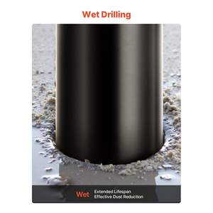 Foret diamanté humide de haute précision de 2-1/2 pouces de diamètre pour maçonnerie et béton, profondeur de perçage de 14 pouces, perçage du béton - Product Image 3