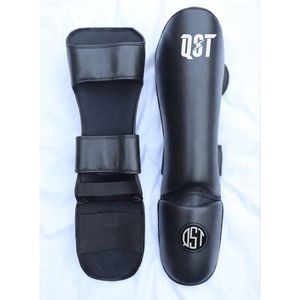 Espinilleras de Boxeo QST de Cuero PU con Cierre de Velcro, Protección Ligera para Adultos, para Entrenamiento de Boxeo - Product Image 1