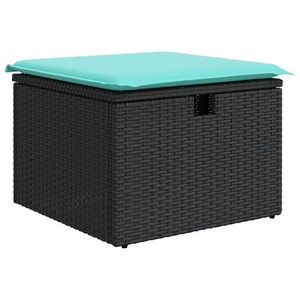 Juego de sofá de patio de acacia de ratán polivinílico gris de 7 piezas con cojines para uso en el jardín - Product Image 6