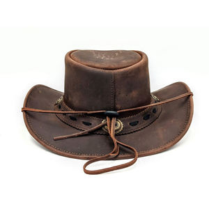 <b>Men</b>’s Modern Leather <b>Cowboy</b> Hat with Wide Brim and Classic Western Appearance <b>for</b> Casual <b>Outfits</b> Travel Camping and Outdoor Wear - Product Image 6
