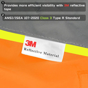 Chaqueta de Trabajo de Alta Visibilidad para Hombre, Reflectante, de Poliéster, Impermeable, Resistente al Viento, Uniforme de Seguridad con Capucha Desmontable - Product Image 6