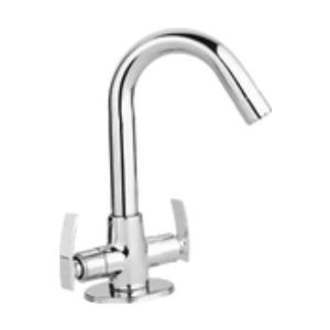 Basin Faucet 212 Central Hole Basin Mixer With <b>Swinging</b> Spout Stainless Steel Polished Sustainable Traditional - Product Image 1
