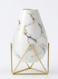 Vase à fleurs en fer aspect marbre, pot de fleurs moderne pour table, jardinière décorative pour la maison, l'hôtel, cadeau, haute qualité et finition personnalisée - Product Image 6