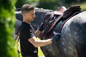 Gants d'équitation d'hiver durables pour chevaux, en cuir, avec protection intégrale des doigts, paume rembourrée absorbant les chocs, longs - Product Image 5