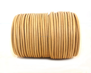 High Quality 2mm Round Leather <b>Cords</b> in Natural Color for Jewelry and Craft Work Factory Wholesale Rate - Product Image 2