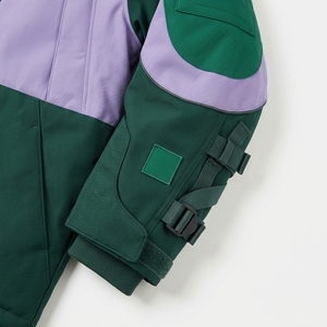 Veste matelassée pour homme, style color block, col montant, fermeture éclair, coupe-vent, style sportif, rembourrage épais en polyester, vêtements d'hiver - Product Image 6