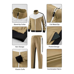 Survêtement d'hiver pour homme, haute qualité, à capuche, respirant, décontracté, sportif, avec logo personnalisé, deux pièces, motif uni, grandes tailles - Product Image 6