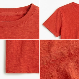 T-shirts pour hommes en coton décontractés à col rond, coupe régulière, avec logo personnalisé en relief, respirants et écologiques - Product Image 6