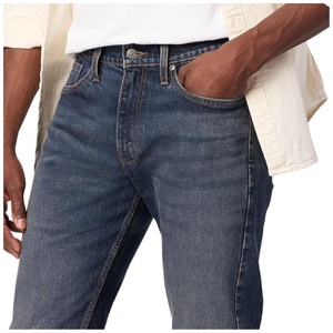 Jeans en denim foncé pour homme Coupe classique Jeans bleus à jambe droite pour un usage décontracté et quotidien - Product Image 4