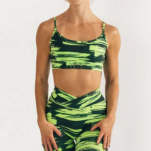 Soutien-gorge de sport à séchage rapide et maintien élevé, sublimation, fitness, yoga – Hauts de sport personnalisés à dos croisé, motif uni, pour femmes - Product Image 1