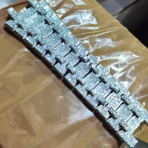 Reloj Mecánico de Lujo con Diamantes de Imitación Vvs, Correa de Cuero y Acero Inoxidable, Alta Calidad de Fábrica, Estilo Hip Hop, Unisex - Product Image 1