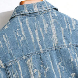 Blouson Bomber en Denim Noir Écologique le Plus Vendu pour Hommes avec Logo Personnalisé, Col Montant Hiver, 100% Coton - Product Image 4