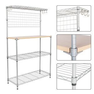 Scaffale da cucina a 4 livelli con contenitore per la conservazione degli alimenti, cromato RT - Product Image 4