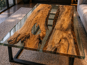 Rectangle Clear <b>Epoxy</b> Resin <b>Table</b> <b>Top</b> Transparent Resin Dining Surface Custom Wood Slab <b>Top</b> Modern Luxury Furniture - Product Image 2