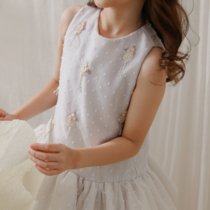 Vestido de gasa centelleante con cuello redondo hecho a mano, vestido de princesa pequeña, ocasión especial, fabricación de Vietnam, ODM Boutique-Callista - Product Image 5