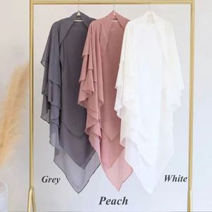 ผ้าคลุมศีรษะคิมาห์ ชีฟองเนื้อนุ่มคุณภาพสูง สีฟ้า 3 ชั้น พร้อมผ้าคลุมหน้าแบบนิقاب ฮิญาบแม็กซี่ ใช้ได้ทุกฤดู พร้อมสวมใส่ คอสูง แขนยาว - Product Image 3