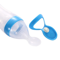Biberón con Cuchara 2 en 1, Libre de BPA, de Silicona y PP, Dispensador de Alimentos para Bebés, 90 ml, para Puré