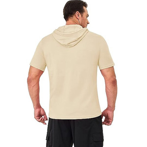 Sweat-shirts à capuche à manches courtes pour hommes, en coton léger - Product Image 4