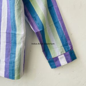 New Arrival Women's 100% Cotton <b>Summer</b> Indian Hand Block Printed <b>Pyjama</b> Night Set Quick Dry V-neck Long Sleeves Casual - Product Image 4
