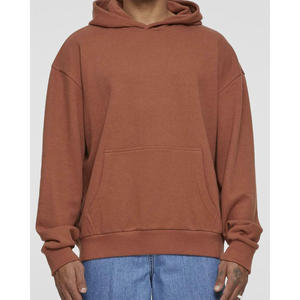 Mens Rust Brown Oversized Pullover <b>Hoodie</b> <b>Plain</b> Hooded Sweatshirt Casual Long Sleeve Kangaroo Pocket Cotton Blend Fleece <b>Hoodie</b> - Product Image 4