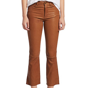 Pantalons en cuir pour femmes de haute qualité, coupe-vent, anti-plis, pour usage quotidien, avec logo personnalisé, fabrication OEM. - Product Image 1