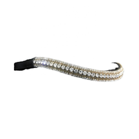Le meilleur bandeau à sourcils élégant au monde pour chevaux avec cristaux dorés et blancs