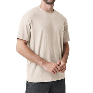 Camiseta Personalizada para Hombre, Cuello Redondo, Manga Corta, Algodón Beige Arena, Casual, Transpirable, Suave, Ligera, para Uso Diario de Verano - Product Image 3