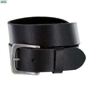 Cinturón de Cuero Genuino para Hombre, Estilo Casual, de Piel de Vaca, Color Marrón Sólido, Hebilla Plateada Rectangular, Resistente, para las Dos Estaciones, NAIMAT ABBAS - Product Image 6