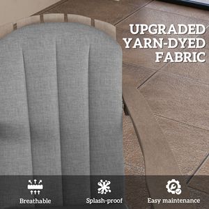 Set di 4 Cuscini per Sedie da Esterno in Schiuma ad Alta Densità Grigia con Lacci per Sedie Adirondack - Product Image 5