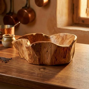 Plato de diseño moderno para frutos secos, plato para dulces multigrano, tazón de madera maciza para frutas, tazón de madera único, tazón de ensalada ecológico. - Product Image 5