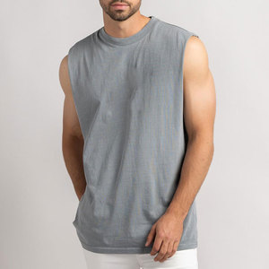 Débardeur de sport pour homme en tissu tricoté, sans coutures, extensible, coupe ajustée, écologique, pour la course et la musculation, style urbain - Product Image 1