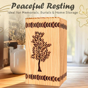 Solid Rosewood Cremation Urn for Adults Wooden Funeral Urn with Personalized Name Plate by AYAANS - Product Image 5