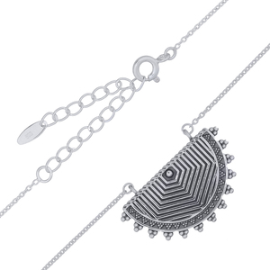 Collar con Colgante de Plata de Ley Estilo Bohemio Tribal de Media Luna con Cadena de Eslabones para Fiestas y Regalos - Product Image 2