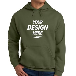 Sudadera con Capucha para Hombre, Color Verde Oliva, Corte Regular, Felpa de Algodón, Estilo Casual, Color Sólido, para Otoño - Product Image 3