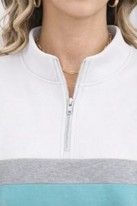 Sudadera Casual de Mujer con Cuello Alto, Manga Larga, Cierre de Cremallera de Cuarto, Forro y Fácil Lavado para Otoño-Invierno - Product Image 4