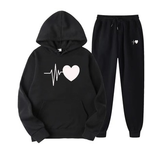 Men's Casual Skinny <b>Tracksuit</b> Breathable Sweat-Wicking Fleece Sublimation Printed Hooded 2-Piece - Product Image 4