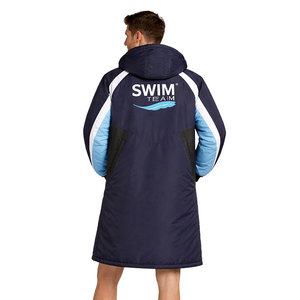 High Quality Men's Custom Logo Swim Team Parka <b>Jacket</b> Warm Fleece Lined Waterproof Nylon Shell <b>Long</b> Coat Hood All Season Outdoor - Product Image 5