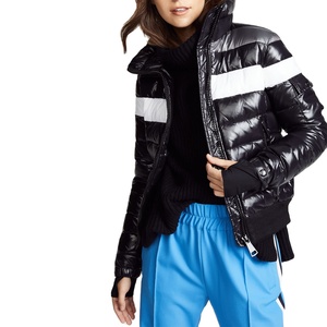 Blouson d'hiver matelassé personnalisé pour femme grande taille, à capuche, en coton tricoté uni, imperméable, respirant, pour l'extérieur et décontracté - Product Image 5