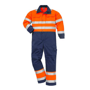 Combinaison en coton pour hommes, vêtements de travail haute visibilité, uniforme de sécurité pour la construction, combinaison de travail avec bande réfléchissante - Product Image 5