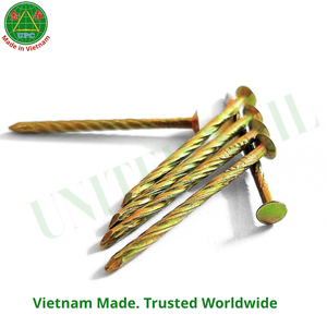 1-3/8 Inch Yellow Plated Nails with Screw/Smooth Shank Style for Woodworking | Clavos sueltos con recubrimiento amarillo - Product Image 4